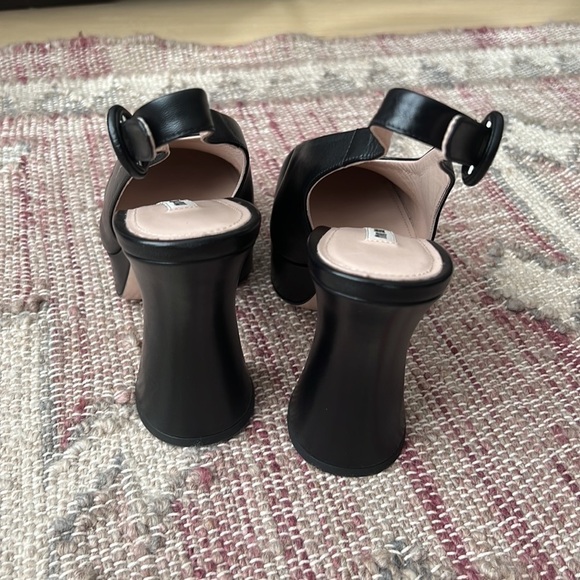 Miu Miu | NWOB Fall 2020 Black Leather Mary Jane Platform - Size IT 39 - Picture 9 of 13